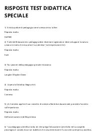 QUIZ ESAME DIDATTICA GENERALE E SPECIALE UNIPEGASO