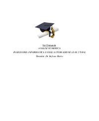 Paniere CALCOLO NUMERICO Ecampus