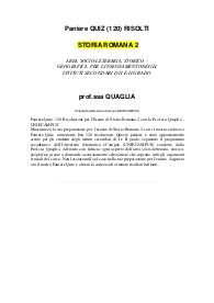 Paniere Quiz: 120 Risoluzioni per l'Esame di Storia Romana 2 con la Prof.ssa Quaglia - UNIECAMPUS