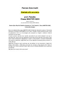 Paniere Quiz Risolti di Statistica Economica - Prof. Panetta | Classe MASTER A046 | Università eCampus
