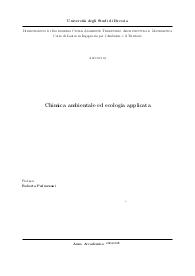 Dispensa di Chimica Ambientale e Ecologia