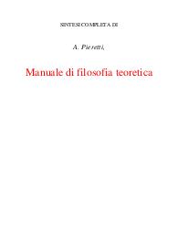 Manuale di filosofia teoretica 1