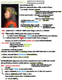 APPUNTI PETRARCA E BOCCACCIO