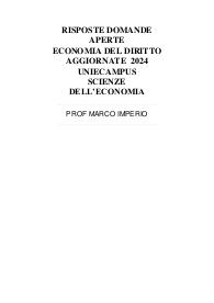Risposte domande aperte economia del diritto aggiornate 2024 uniecampus