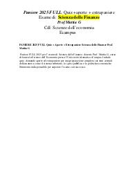 PANIERE 2025 FULL Quiz + Aperte + Extrapaniere Scienza delle Finanze Prof. Mattia G