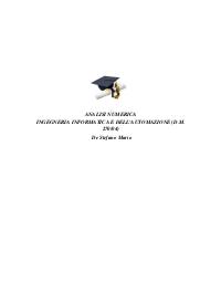 Paniere ANALISI NUMERICA De Mario Stefano Ecampus