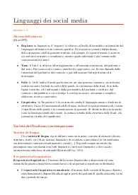Linguaggi dei social media - Appunti Lezione