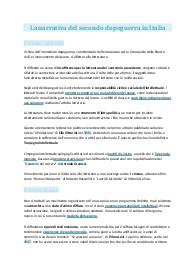 Riassunto della narrativa del secondo dopoguerra in Italia