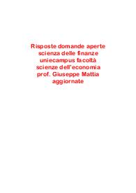 Risposte domande aperte scienza delle finanze aggiornate 2023 uniecampus
