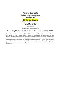 Paniere Completo Esame Diritto del Lavoro - Prof. Mormile, UNIECAMPUS