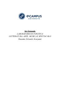 Paniere di LABORATORIO DI FONETICA, Prof SCARPANTI, ECAMPUS - Chiuse