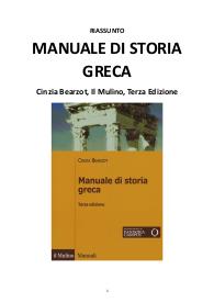 Riassunto "Manuale di Storia Greca" di C. Bearzot, 2015 (Terza Ed)