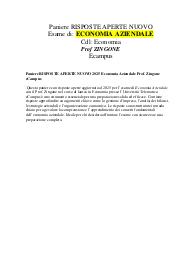 Paniere RISPOSTE APERTE NUOVO 2025 Economia Aziendale Prof. Zingone