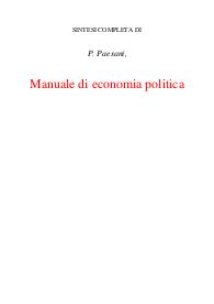 Manuale di economia politica riassunti