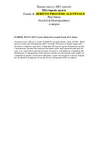 PANIERE NUOVO 2025 Corretto Diritto Processuale Penale Prof. Alonzi