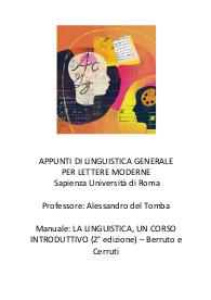Appunti di Linguistica Generale 6CFU per Lettere Moderne