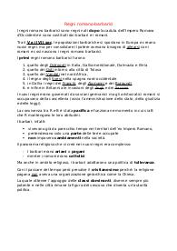Regni romano-barbarici - Riassunto di storia