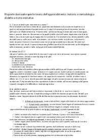 Risposte domande aperte teoria dell'apprendimento motorio aggiornate 2023