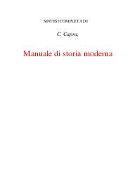 Manuale di storia moderna Capra