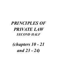 appunti di principles of private law secondo parziale