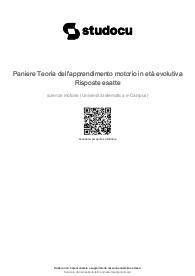 PANIERE CORRETTO TEORIA DELL'APPRENDIMENTO MOTORIO