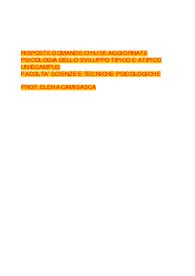 Risposte chiuse aggiornate 2023 psicologia dello sviluppo tipico e atipico