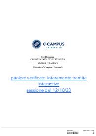 Paniere di CRIMINOLOGIA INVESTIGATIVA, Prof PALMEGIANI, ECAMPUS - Chiuse