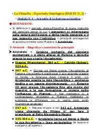 Appunti di Filosofia - il periodo ontologico: Aristotele