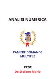 Paniere Completo di ANALISI NUMERICA, De Stefano Mario, 2025 - RISPOSTE MULTIPLE