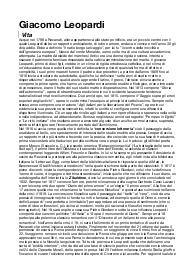 Appunti Giacomo Leopardi, Maturità 2024