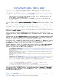 Riassunti Giovanni Pascoli