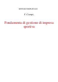 Fondamenta di gestione di impresa sportiva
