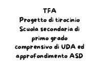 Tfa sostegno relazione di tirocinio