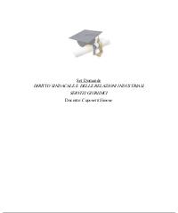 Paniere DIRITTO SINDACALE Ecampus