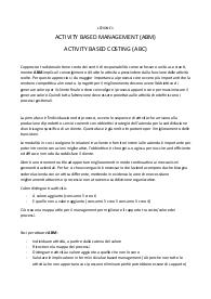 Gestione dei processi e cost management