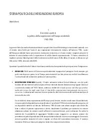 Storia politica dell'integrazione europea (M. Gilbert)