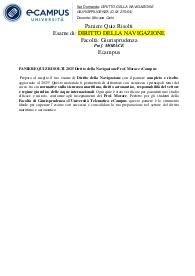 PANIERE QUIZ RISOLTI 2025 Diritto della Navigazione Prof. Morace eCampus