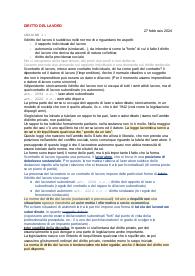 Dispensa DIRITTO DEL LAVORO