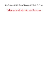 F. Carinci, R. De Luca Tamajo, P. Tosi, T. Treu, Manuale di diritto del lavoro