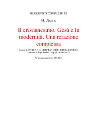 M. Pesce, Il cristianesimo, Gesù e la modernità. Una relazione complessa