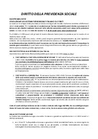 Riassunto completo esame di Diritto della previdenza sociale