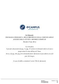 Paniere 2024 di PSICOLOGIA FISIOLOGICA, DELLE EMOZIONI E DELLA COMUNICAZIONE, Prof CLAUSI, ECAMPUS - Chiuse