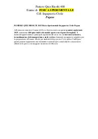 PANIERE QUIZ RISOLTI 2025 Fisica Sperimentale Ingegneria Civile Pegaso