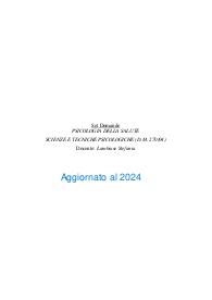 Paniere di PSICOLOGIA DELLA SALUTE con domande MULTIPLE - eCampus, Scienze Motorie - 2024/25