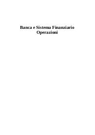 Banca e Sistema Finanziario Operazioni
