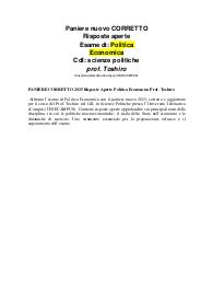 PANIERE CORRETTO 2025 Risposte Aperte Politica Economica Prof. Toshiro
