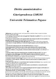 Diritto amministrativo - Giurisprudenza LMG01 - Università Telematica Pegaso