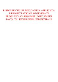 Risposte chiuse meccanica applicata e progettazione aggiornate 2023