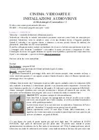 Appunti del corso "Videoarte" del prof. Michelangelo Frammartino