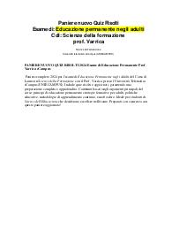 PANIERE NUOVO QUIZ RISOLTI 2024 Esame di Educazione Permanente Prof. Varrica eCampus